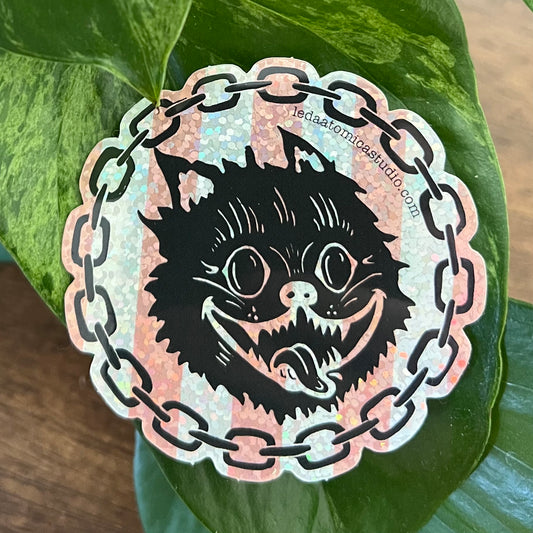 Chained Pussy Striped Limited Run - Glitter Sticker
