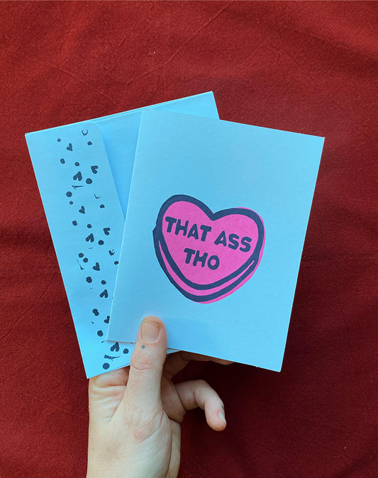 Valentines Day Cards - Conversation Hearts 13 Phrases Available - "That A** Tho" - "Crybaby" - "Love You" - "Dumpster Fire" - "C*nt" and more
